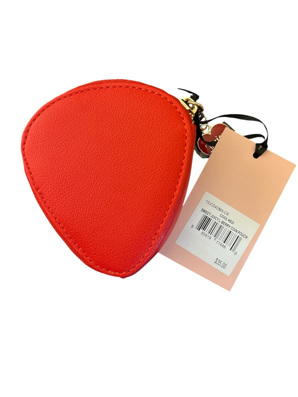 Juicy Couture Red Strawberry Coin Pouch Wallet with Gold Chain NWT Coquette Y2K - Picture 3 of 4
